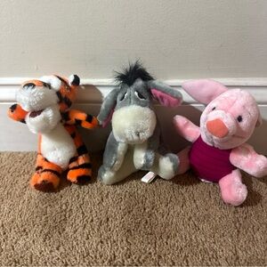Sears Disney Winnie the Pooh Eeyore Tigger Piglet Stuffed Plush Vintage Set Of 3